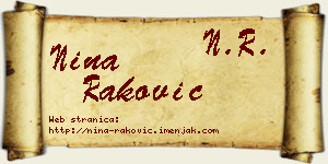 Nina Raković vizit kartica